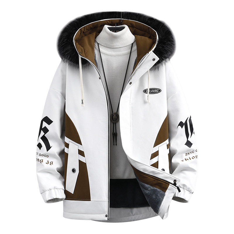 Velvet Padded Thickened Coat 15-year-old Boy Parker Cotton-padded Jacket