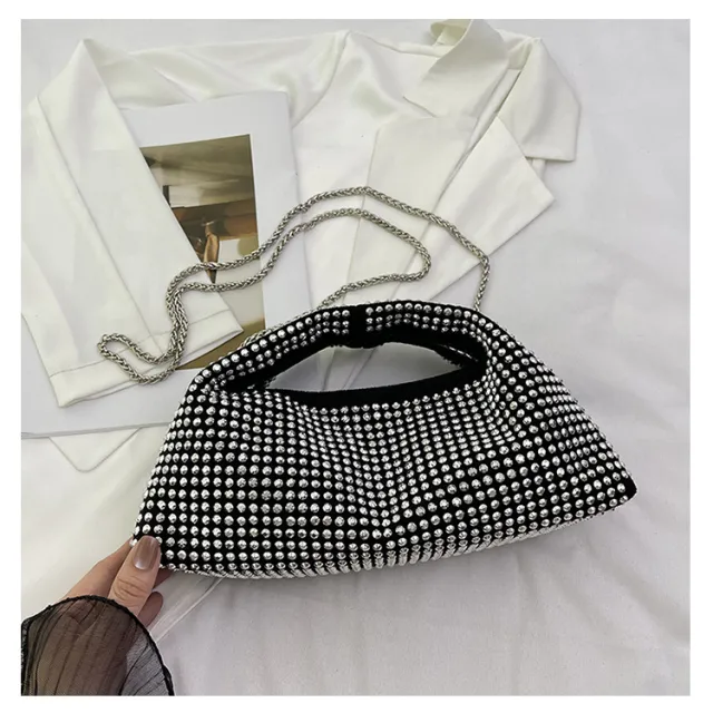 Retro Fashion Rivet Personalized Handbag Silver - Shop at LoveMi