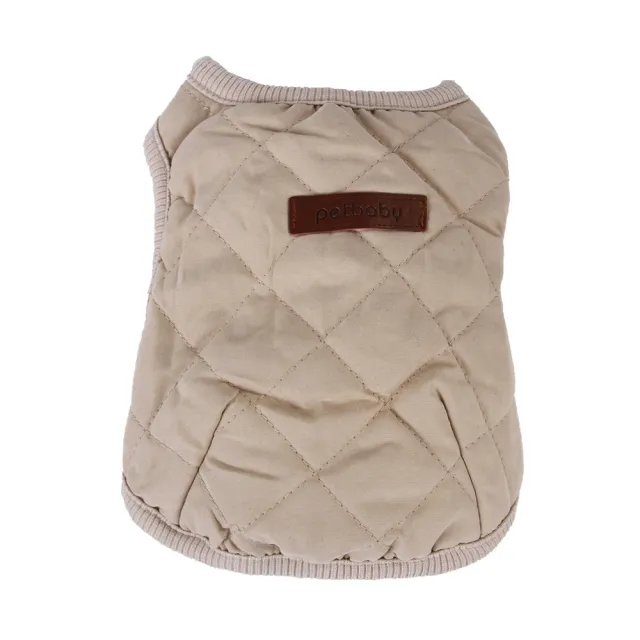 Winter Dog Plaid Brushed Pet Vest Beige - Shop at LoveMi