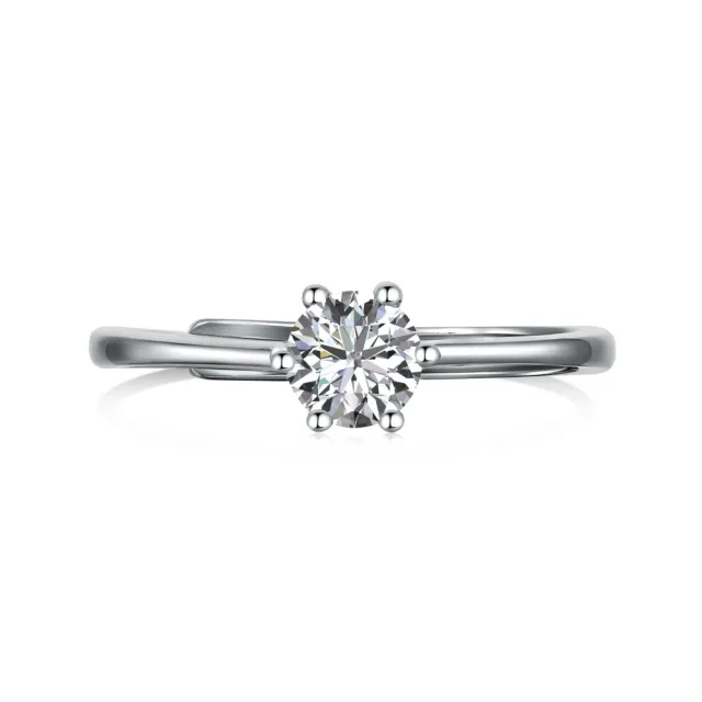 Sterling Silver Classic Six claw Zircon Inlaid Ring Simple Personality Tl120124Swwh - Shop at LoveMi