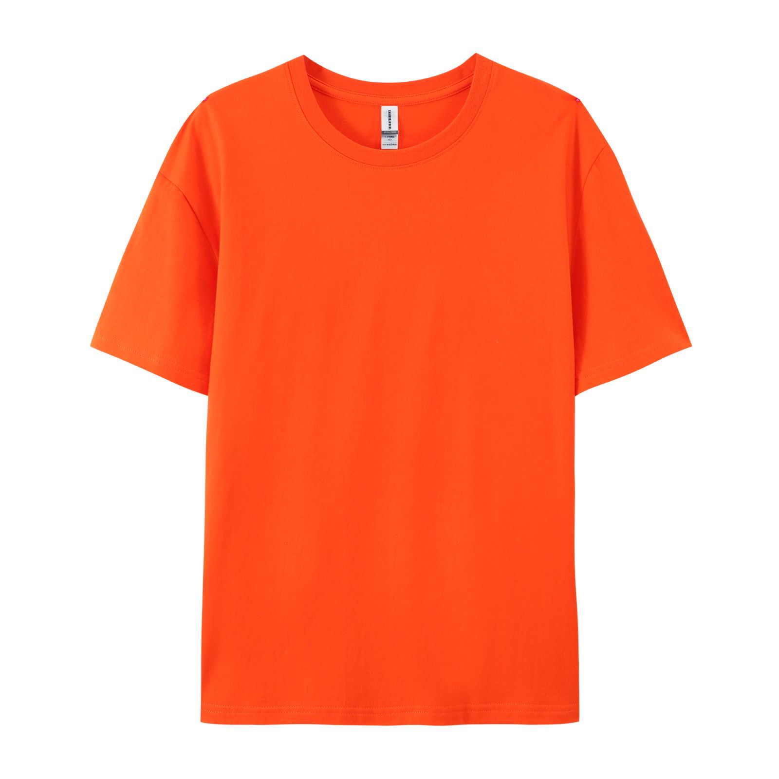 Xinjiang Cotton Breathable Round Neck Short sleeved T shirt Orange - Shop at LoveMi