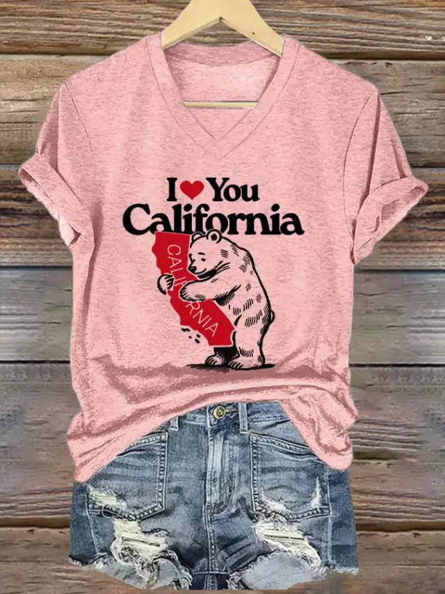 Bear Top Women's V neck Casual Short Sleeve Llk35 4Xl - Shop at LoveMi