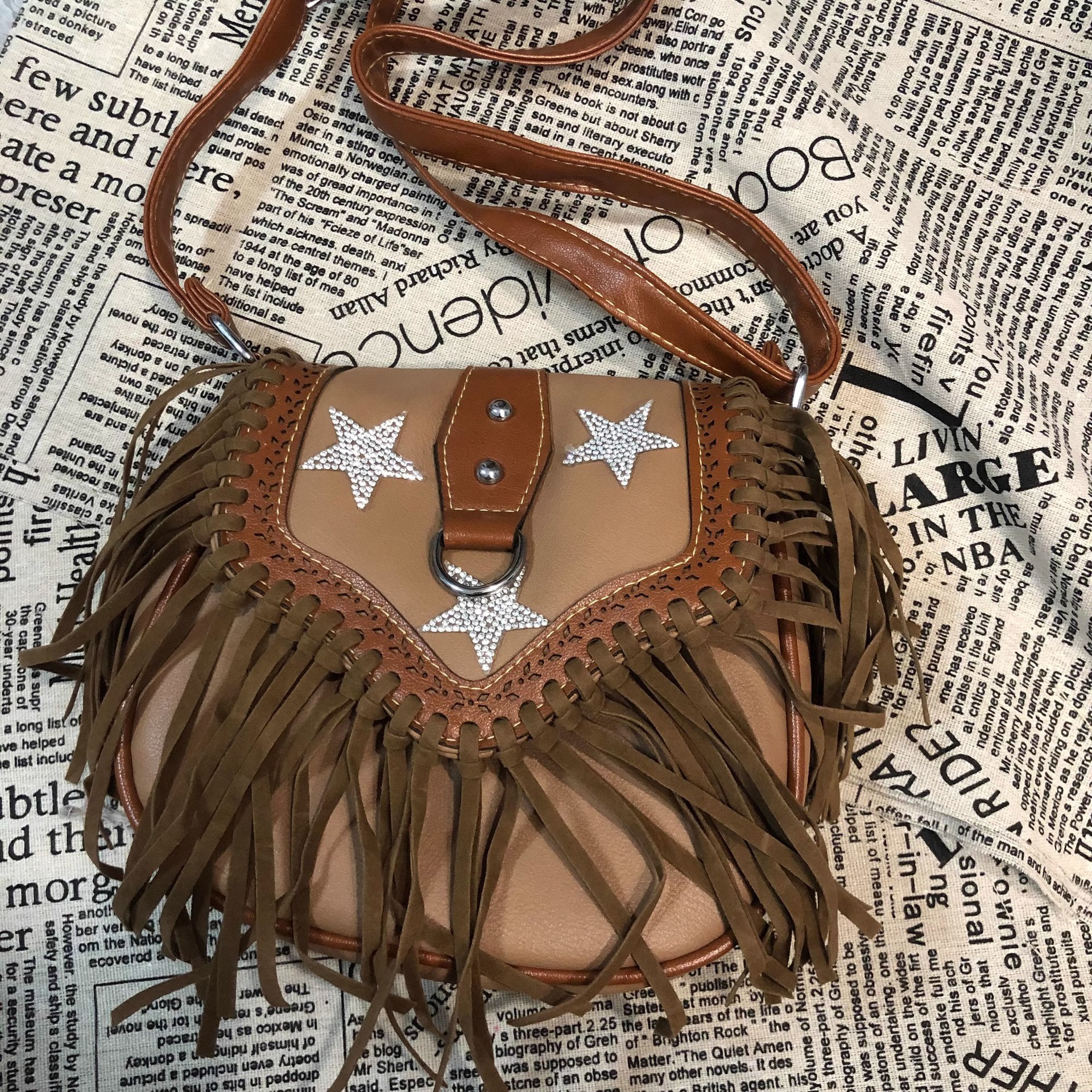 Sequin Star Tassel Shoulder Bag, picture 2 of 3