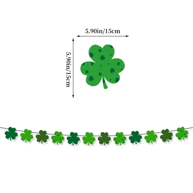 Irish Party Decorations St Patrick's Day Banner Pendant Clover Latte Art Printing - Shop at LoveMi
