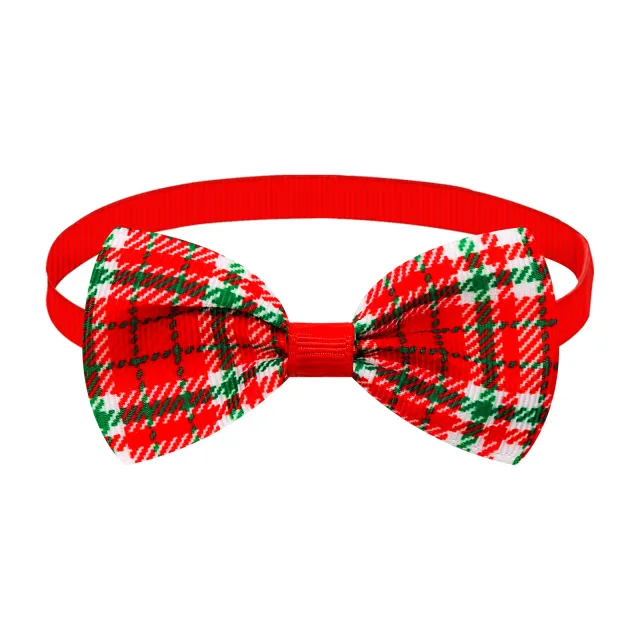 Christmas Plaid Striped Bow Tie Dog Cat One word Bow Tie Multiple Colors 3 Style - Shop at LoveMi