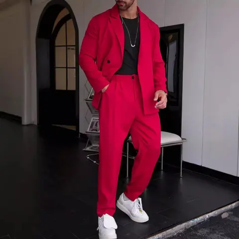 Spring and Autumn Personality Trend Loose Men's Suit