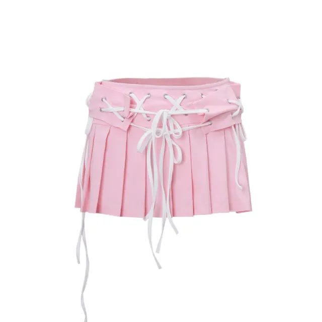 Sexy Off the shoulder Tube Top Top Low Waist Skirt Pink Skirt - Shop at LoveMi