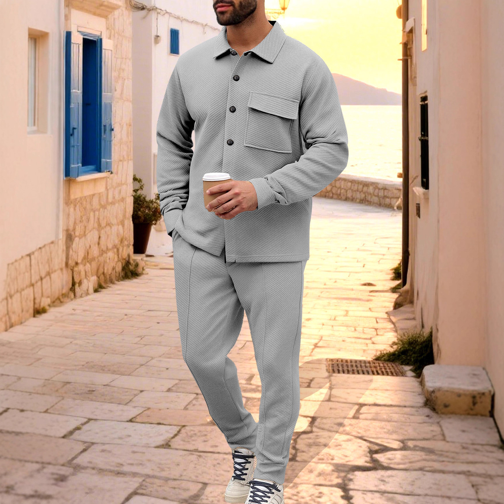 Cardigan Top Single-breasted Solid-color Slim-fit Jacket