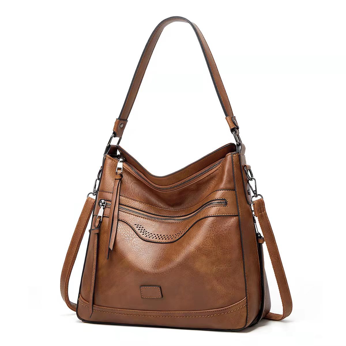 Title 6, One Shoulder Vintage Tote Bag in Soft Leather T...