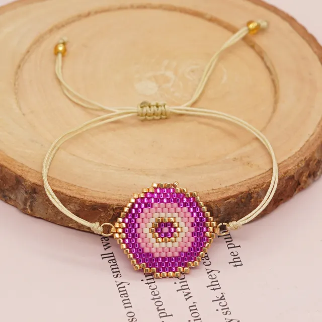 Wind Color Bead Minority Hand woven Devil's Eyes Beads Bracelet Mib220120A - Shop at LoveMi