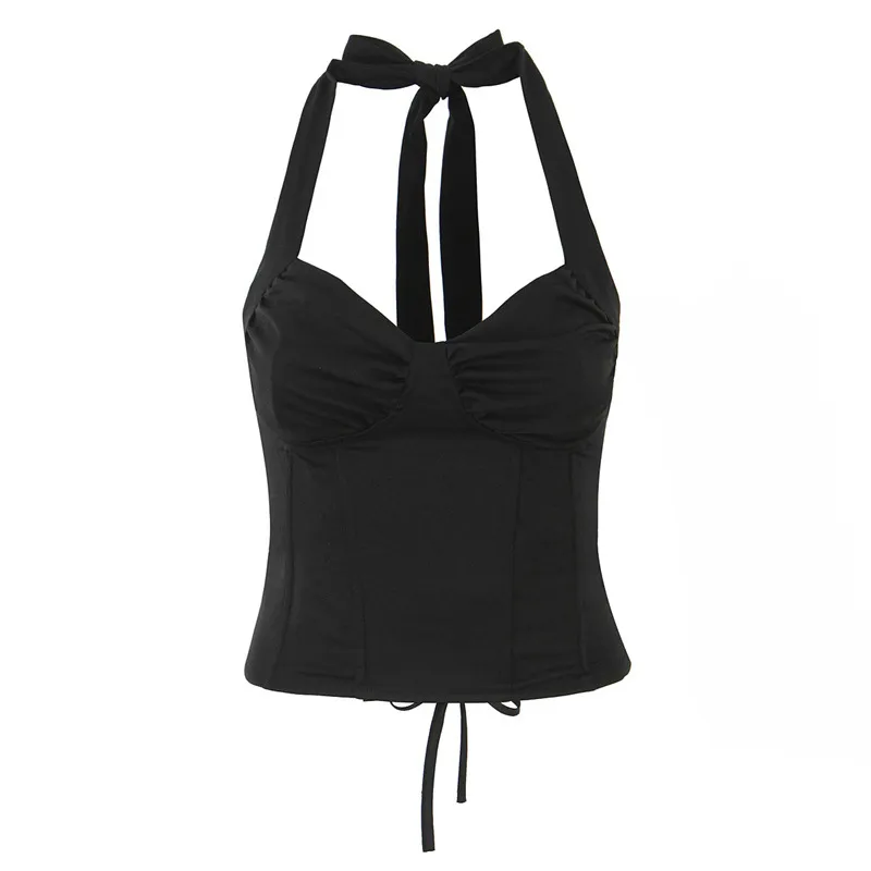Sexy Fishbone Tube Top Strap Body Shaping Top - Black