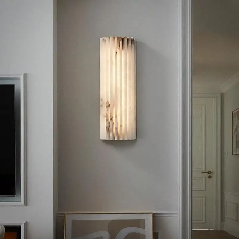 Modern Light-Luxury Creative Marble Wall Hotel Bedroom