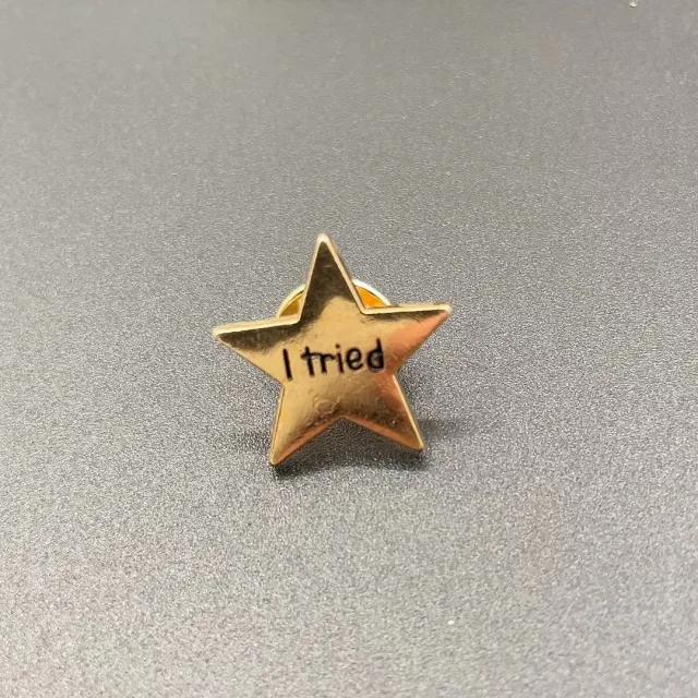 Creative Star Element Metal Medal English Five pointed Star Brooch Gold - Shop at LoveMi