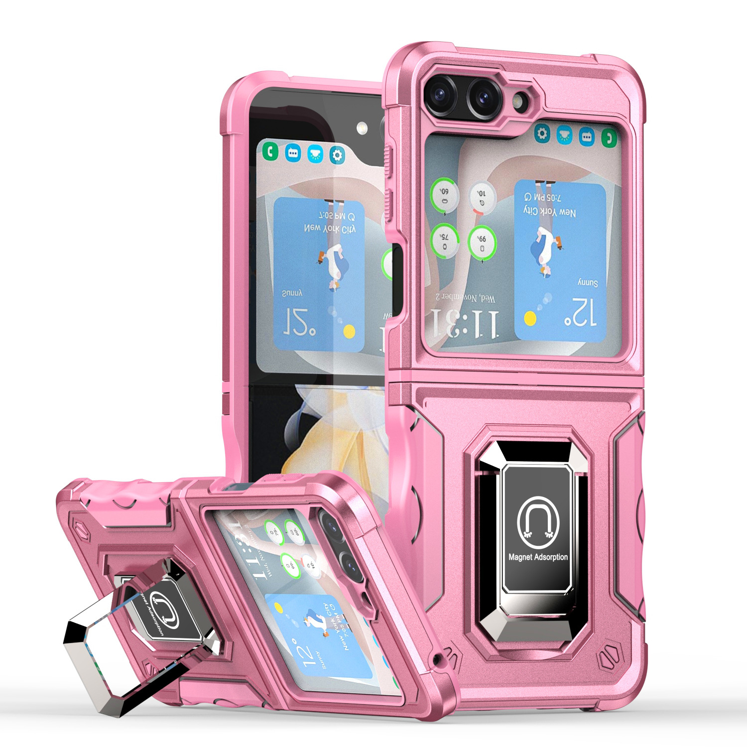 Army Flag Ring Z Flip5 ZFlip4 Magnetic Bracket Phone Case - Image 7