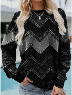 Retro Street Casual Round Neck Long Sleeve Sweater - 3V5Yygt-M - View 1