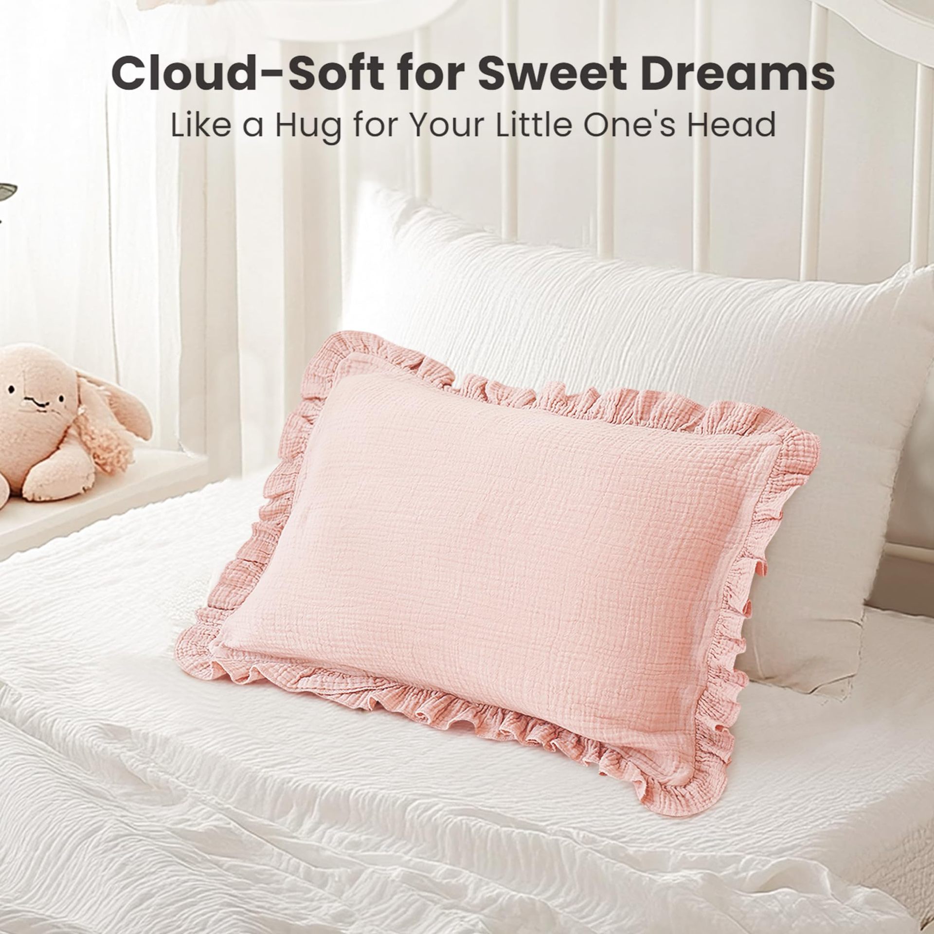 Breathable Cotton Gauze Ruffle Pillowcase For Children