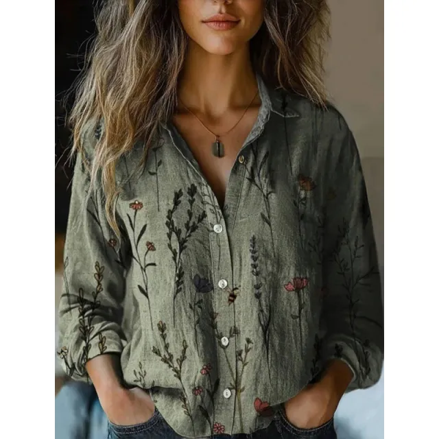 Retro Print Long Sleeve Casual Shirt Zvz5936 5Xl - Shop at LoveMi