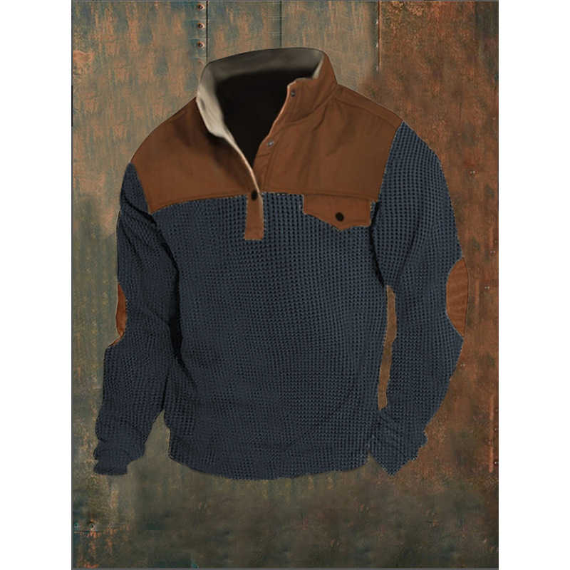 Autumn Men's Corn Button Collar Sweatshirt
