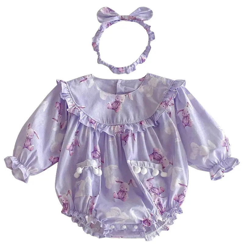 Baby Girl Triangle Rompers Purple Dress