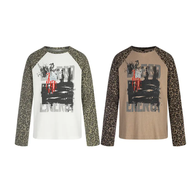 Letter Graffiti Print T-Shirt Loose-Fit Bottoming Shirt