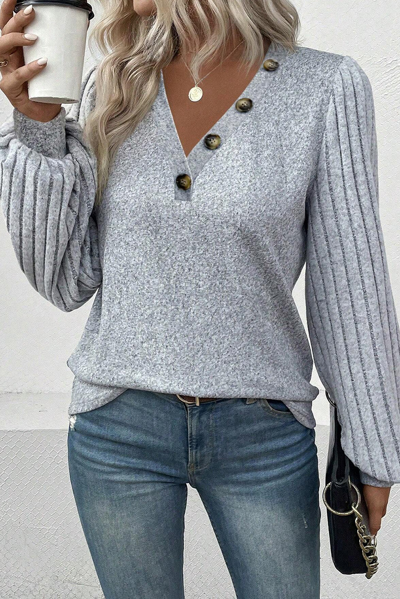 Casual Solid Color Bottoming Shirt For Women