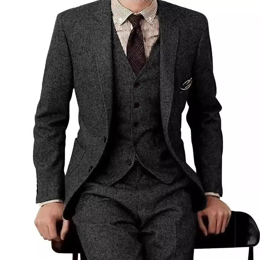 Men's Suit Three-piece Fashion Woolen