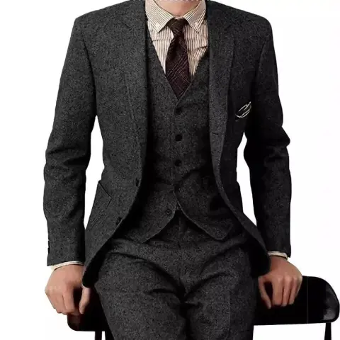Men's Suit Three-piece Fashion Woolen