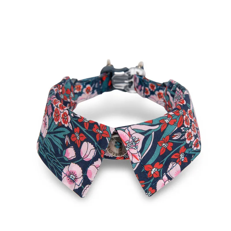 Fashion Personality Dog Collar Bow Tie - Floral Green