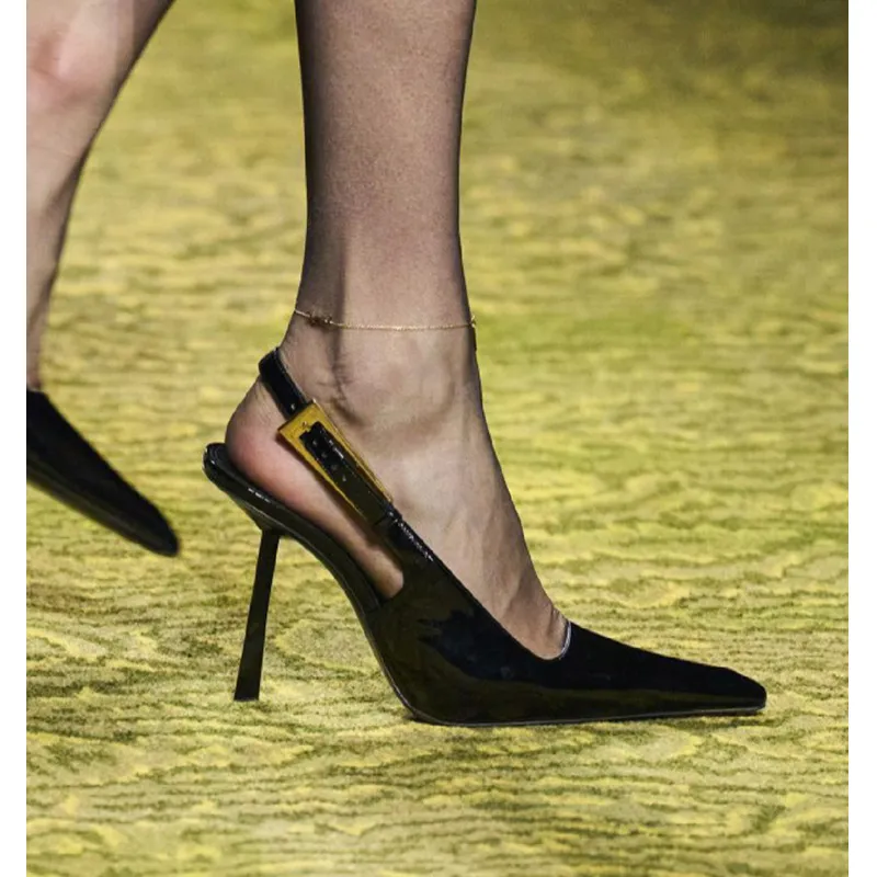 Women's Stiletto Heel Back Strap Sandals Pointed Toe - Black