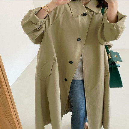 Long Trench Coat Casual Plus-size Chic And Minimalist Outerwear