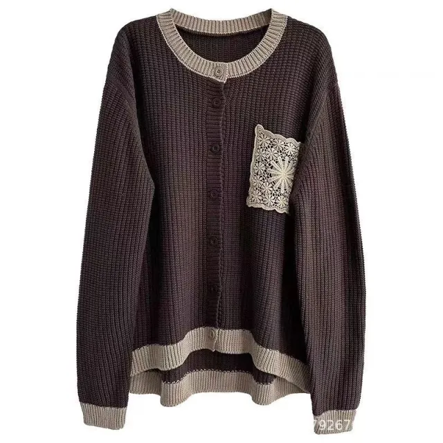 New Casual Outerwear Long sleeve Cardigan Sweater Brown - Shop at LoveMi