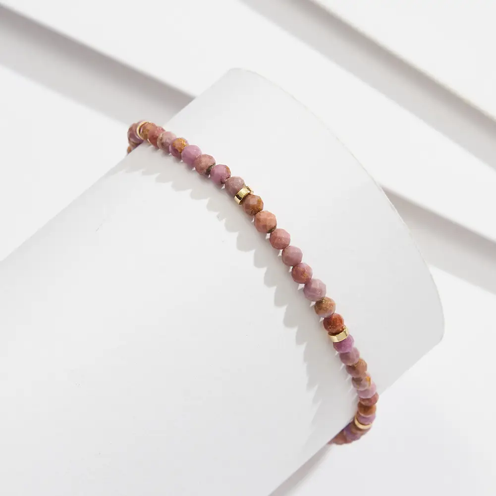 Jewelry Light Luxury Natural Purple Mica Stone S925 Sterling Silver Anklet