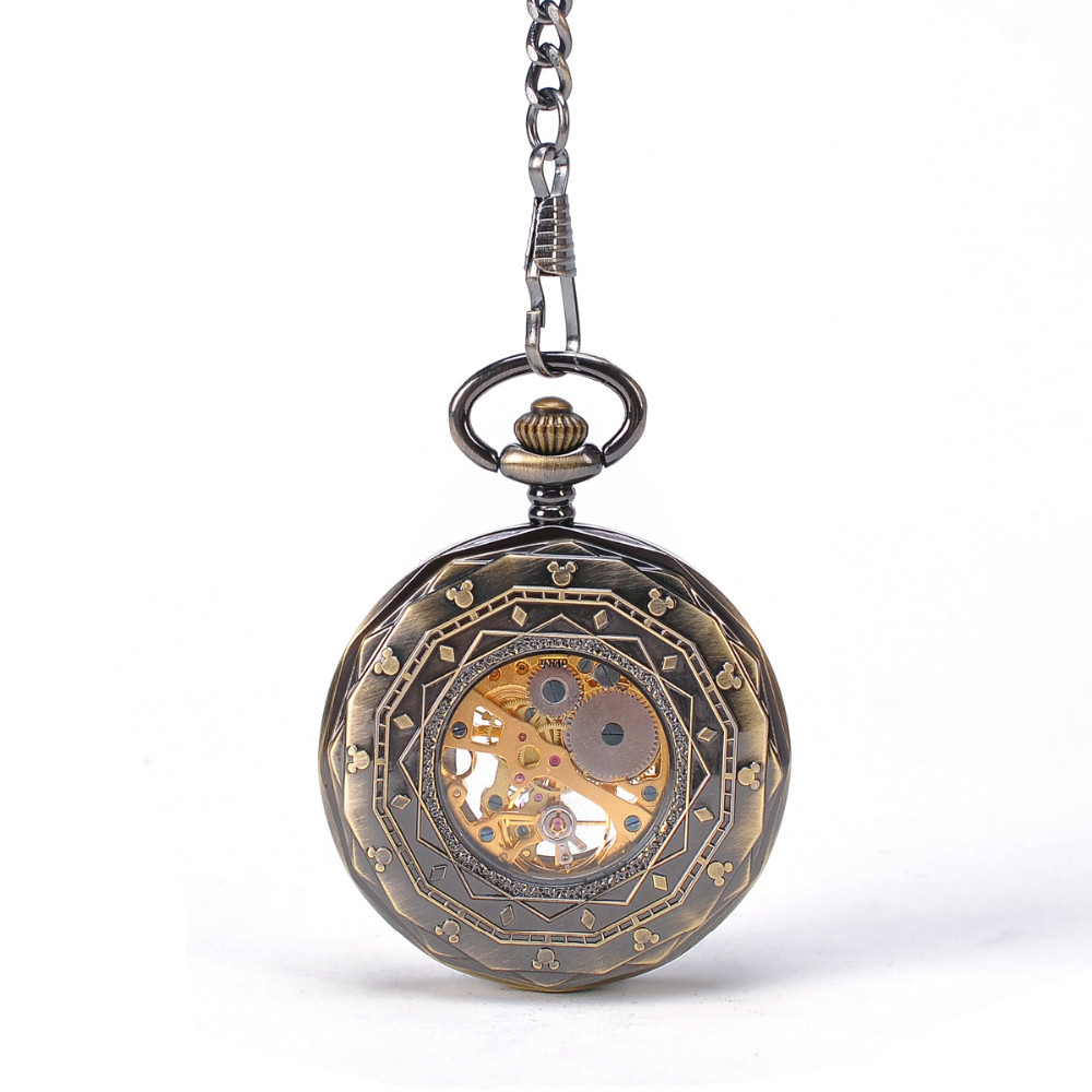 Uncased Mechanical Watch Fashionable Pendant Bronze Pocket Watch