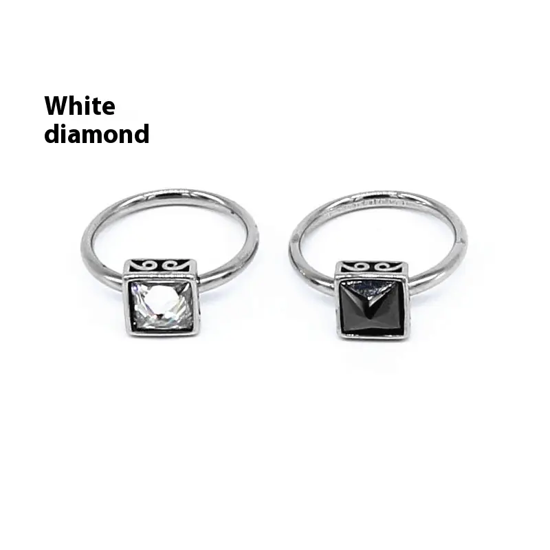 Fashion Titanium Steel Casting Retro Personalized Diamond Finger Ring Design Sense