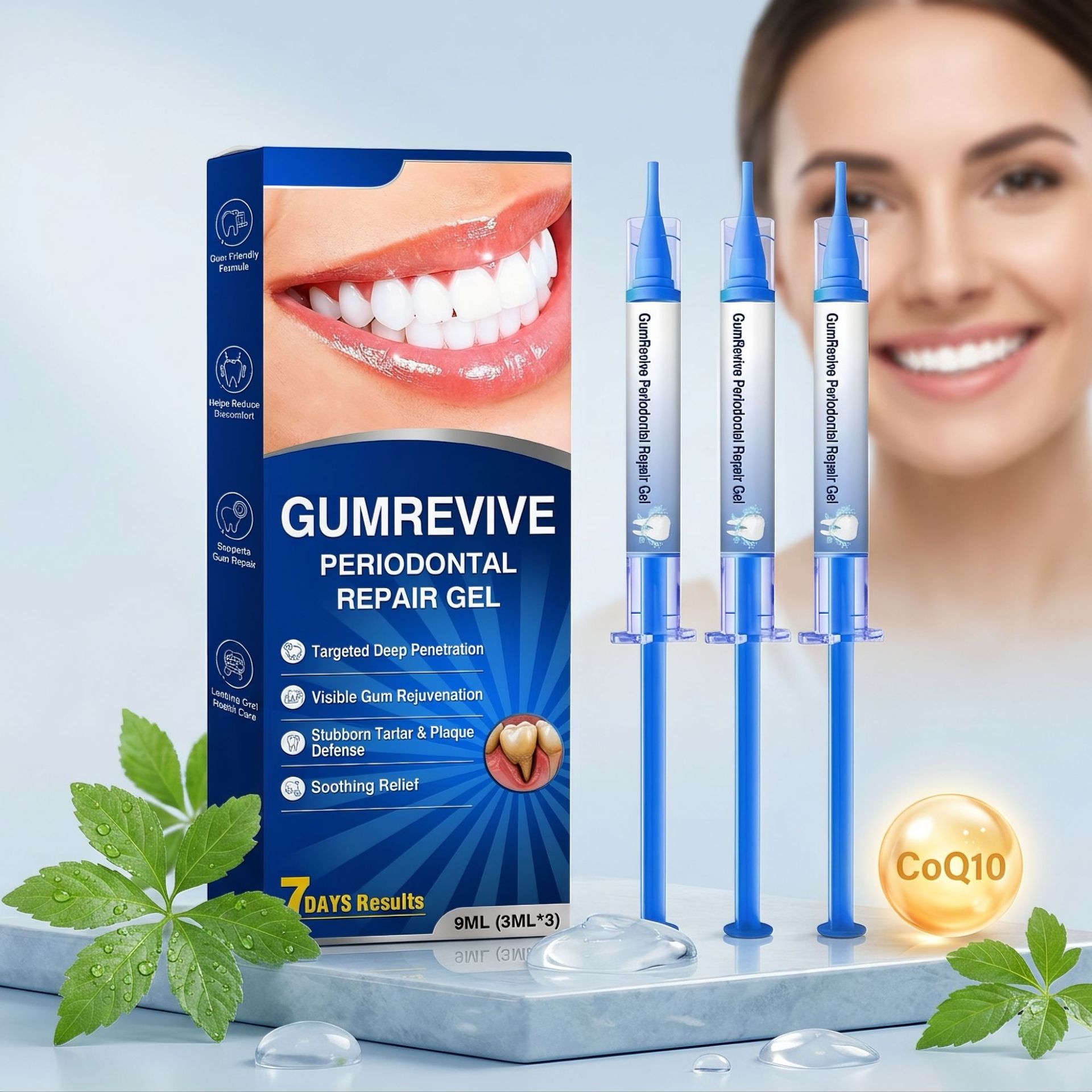 Close up of GumRepair Gentle Care Gel texture and consistency for sensitive gum treatment