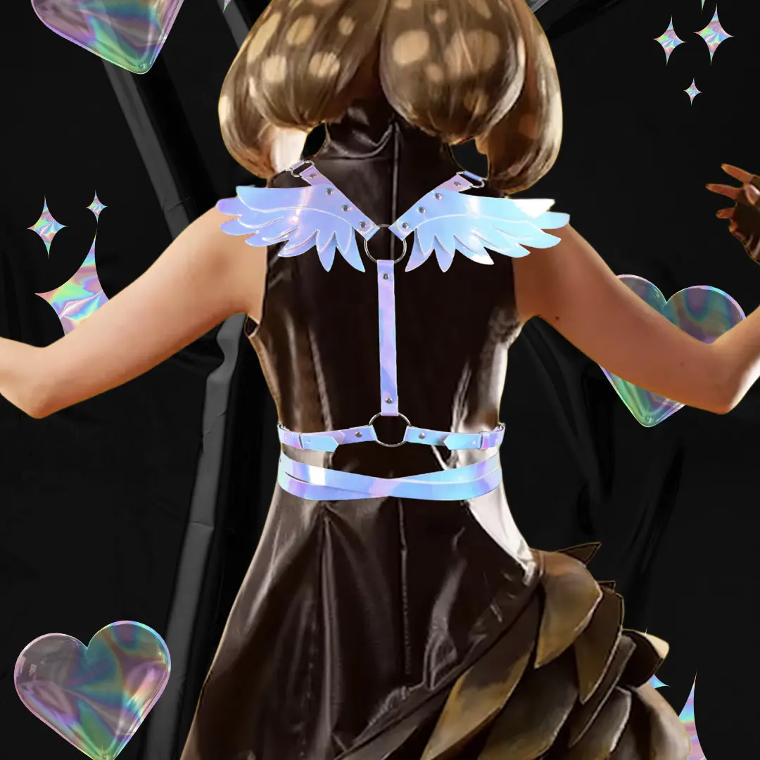 Leather Angel Wings Multi-layer Chain Belt