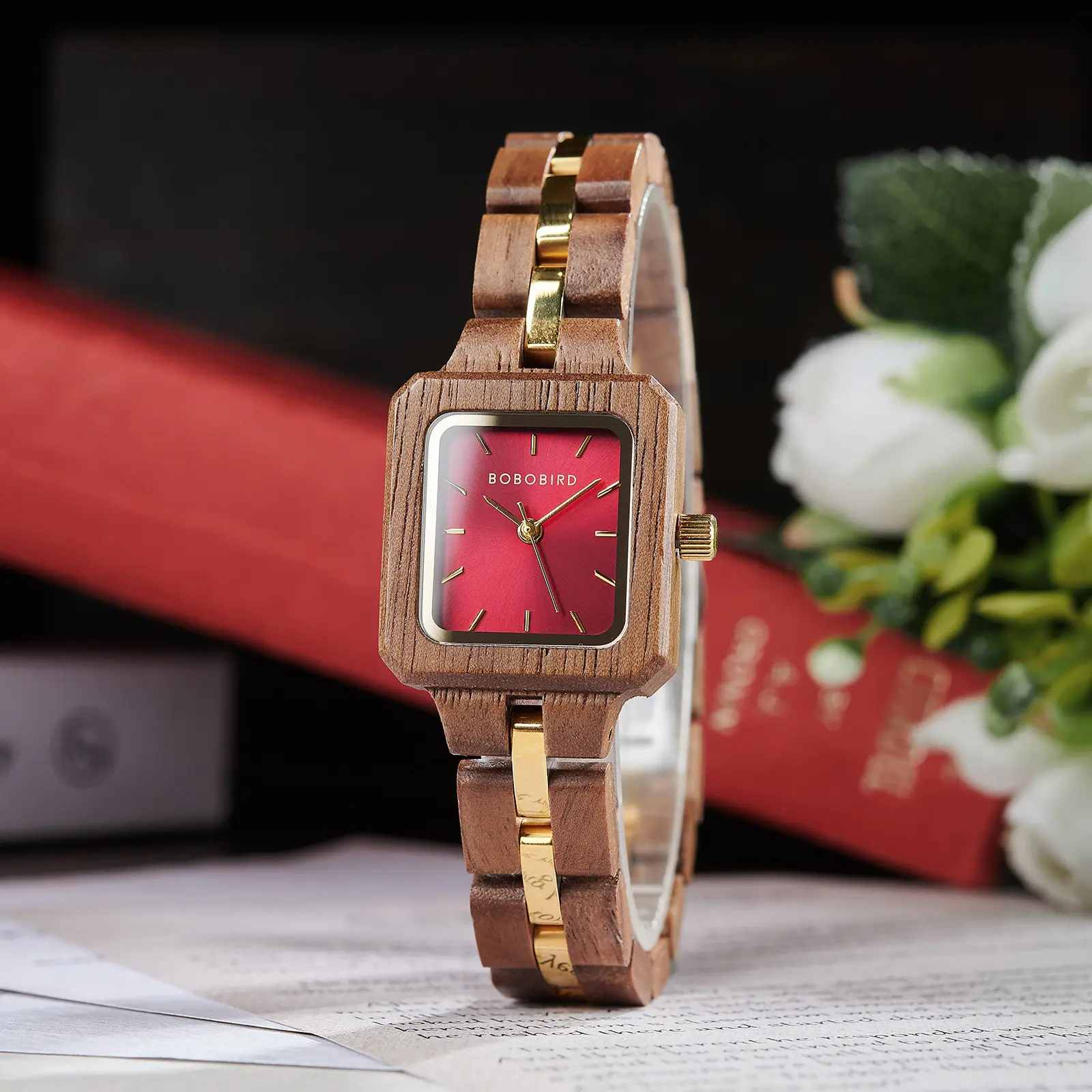 Wooden Watch Womens Three-Color Quartz