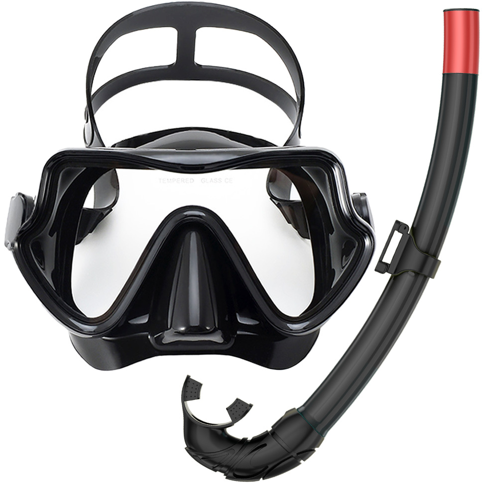 Adult diving mask set with snorkel and breathing tube (free