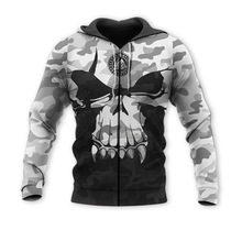 معطف رجالي كاجوال بسحاب بطباعة ثلاثية الأبعاد بمقاس كبير