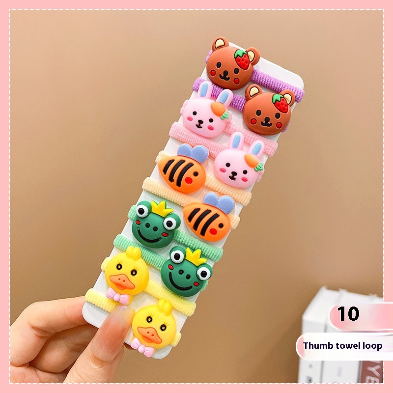Rubber Band Female Hair-binding Children's Cartoon Hair Band Cute Baby Hair Friendly String Hair Rope Headdress - Image 5
