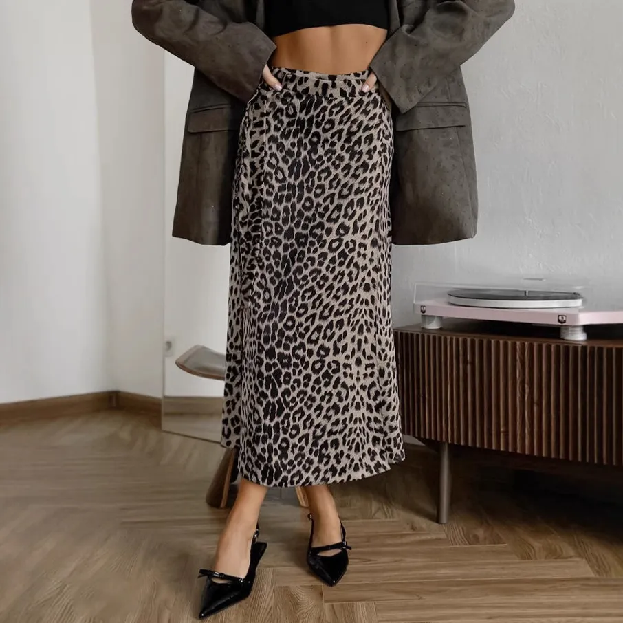 Leopard Print High Waist Skirt - Leopard Print