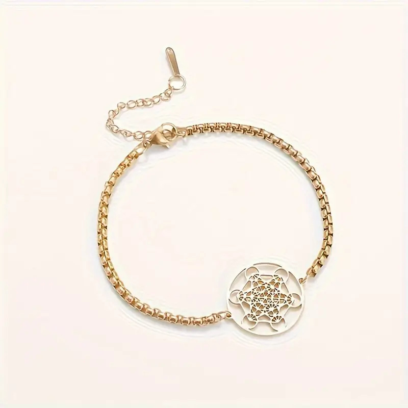 Womens Hollow Ring Six-Loop Pendant Bracelet