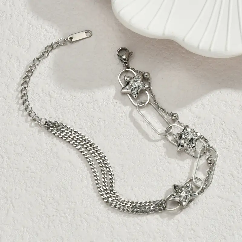 Light Luxury Retro Style Pendant Stainless Steel Bracelet
