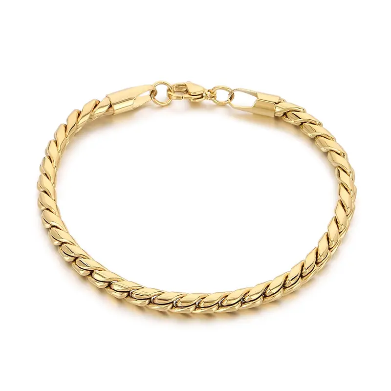 Twisted-rope Stainless Steel Mens Bracelet