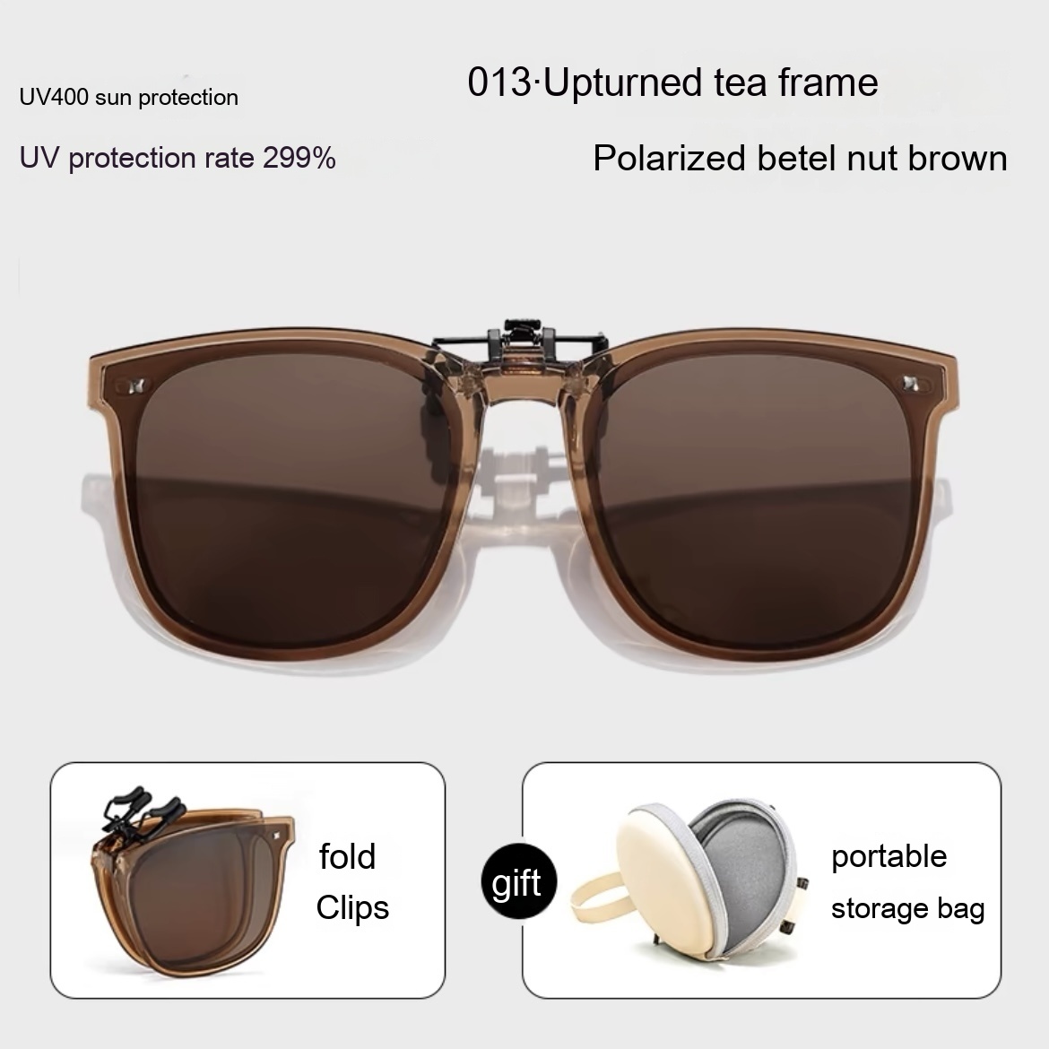 Foldable Polarized Sunglasses Clip Sun Protection UV Protection - Image 5