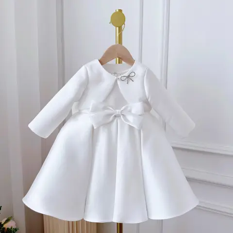 Korean Style Women's Baby Dress White Classic Two-piece Set