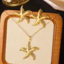 Stainless Steel Heart Bow Flower Necklace And Earrings Set view 11