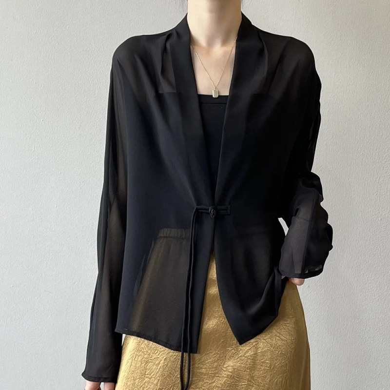 Chinese-style Sun-protective Solid-color Panel-button Flutter Sleeves 7