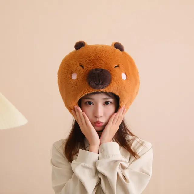 Cute Capybara Head Cover Hat Cartoon Photography Performance Props Graph Color - Shop at LoveMi