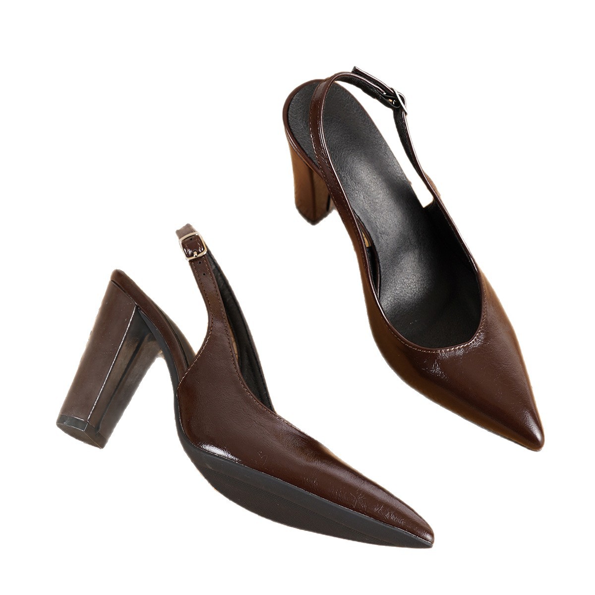 Pointed-Toe Slingback Heels